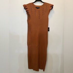 NWT Absolutely‎ Famous Brown Knit Maxi Dress -Size L